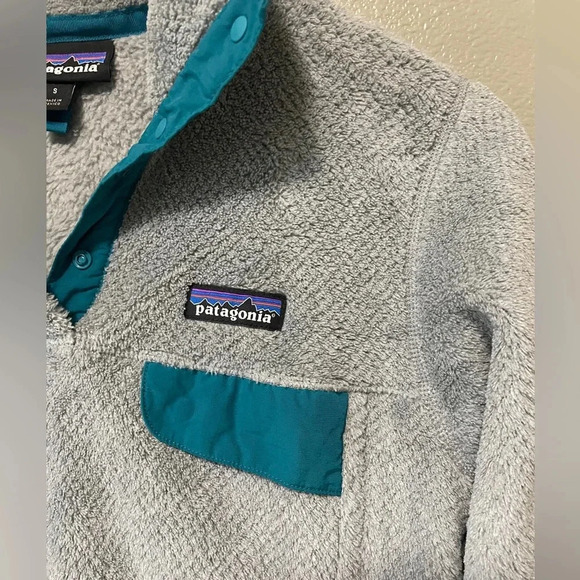 Patagonia Re-Tool 1/4 Snap T Fleece Long Sleeve Jacket Gray/Blue (Small) - Picture 5 of 7